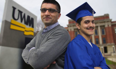 Hesham Sheikh helps a first-generation student attend college