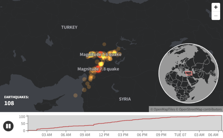 Mapping The 100 Aftershocks From The Turkey Syria Earthquake Wisconsin Muslim Journal 3958